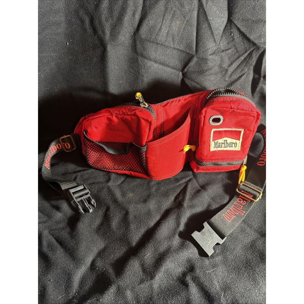 Vintage 90's Marlboro Fanny Pack Gear Camping Utility Pack Waist Belt Bag Hip
